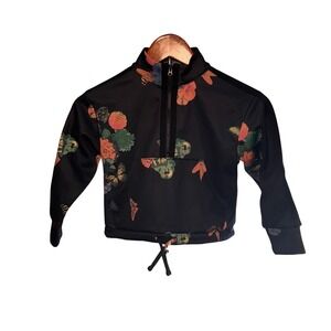 Free Assembly Kids 4/5 Girls Floral Butterfly Quarter Zip Pullover Jacket XS